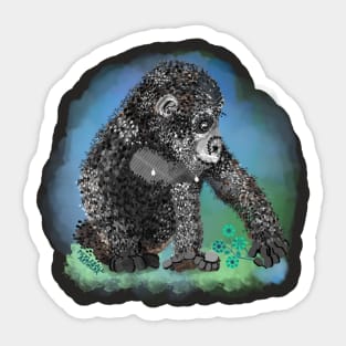 Pickleball paddle gorilla nipples, by Pickleball ARTwear Sticker